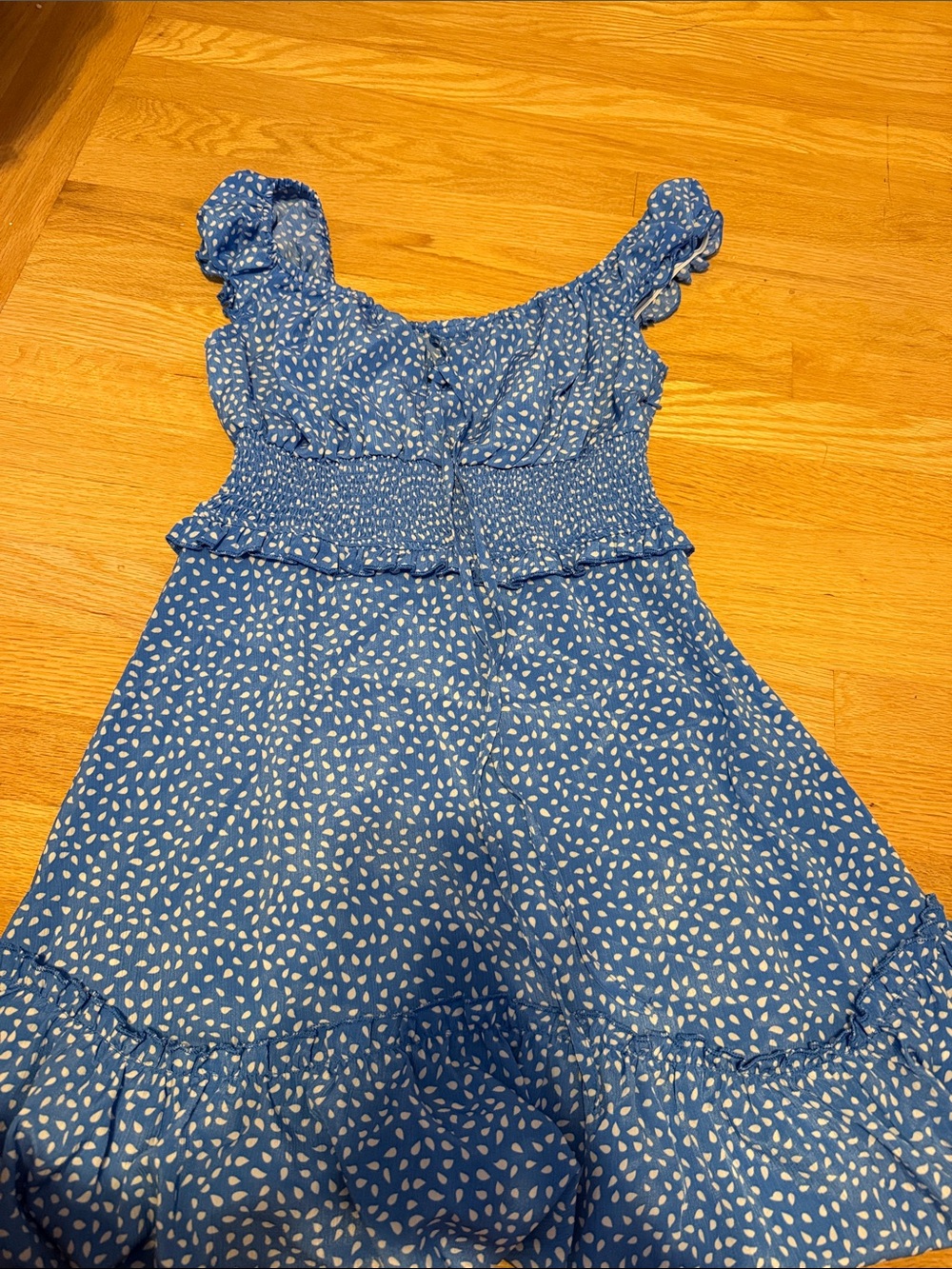 Amazon Blue Ruffle-Trim Casual Sundress